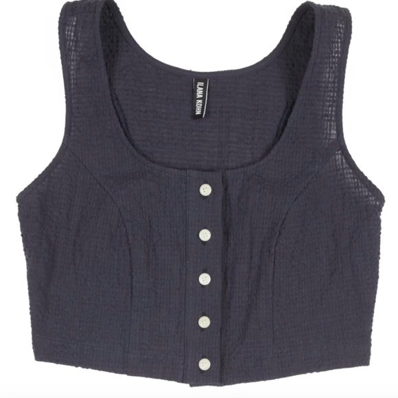 Ilana Kohn Bean Crop Tank Graphite - Picture 1 of 6